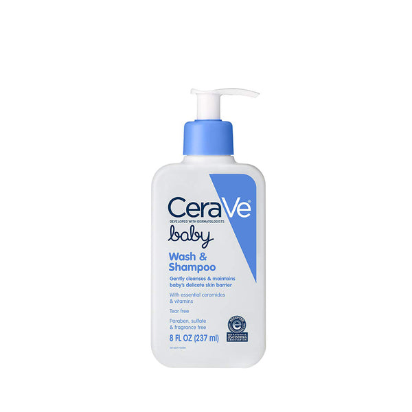 CeraVe Baby Wash and Shampoo for Tear-Free Baby Bath Time